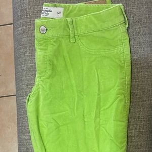 W 29  (SZ 8) NEON GREEN JEANS NWOT